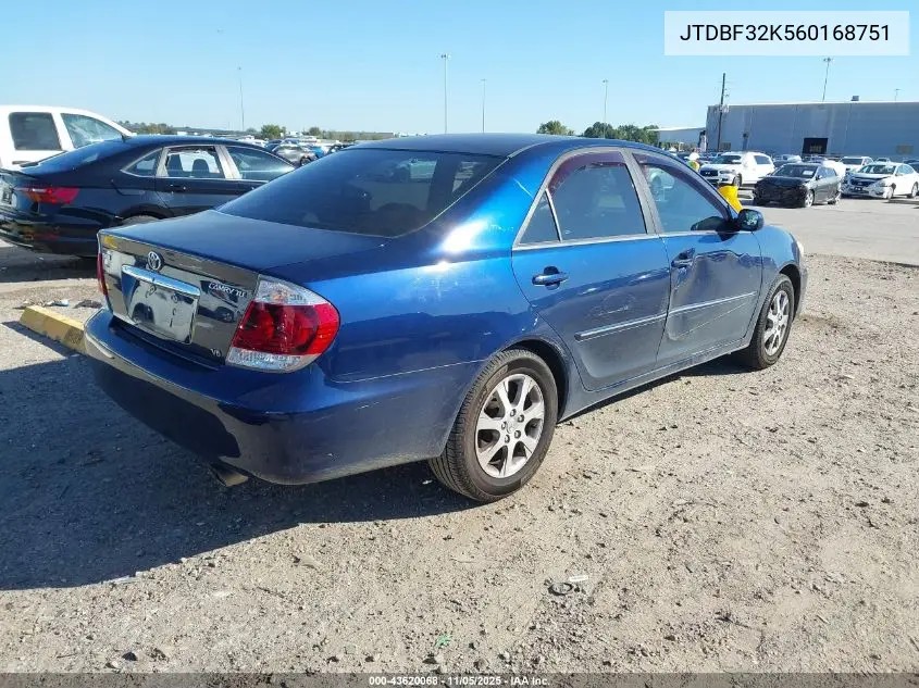JTDBF32K560168751 2006 Toyota Camry Xle V6