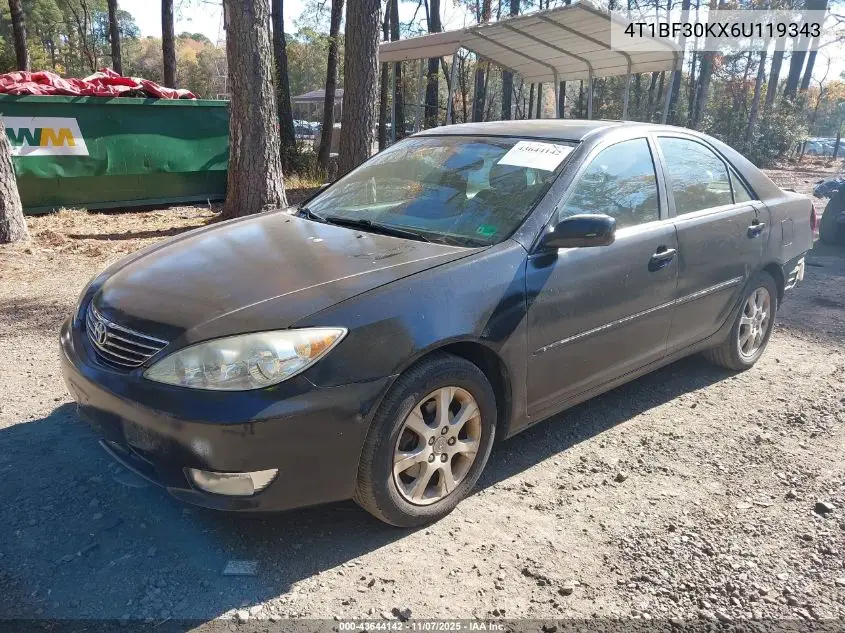 4T1BF30KX6U119343 2006 Toyota Camry Xle V6