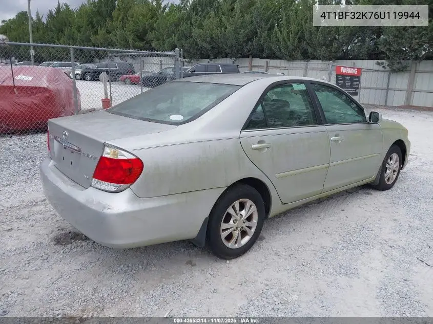 4T1BF32K76U119944 2006 Toyota Camry Le V6