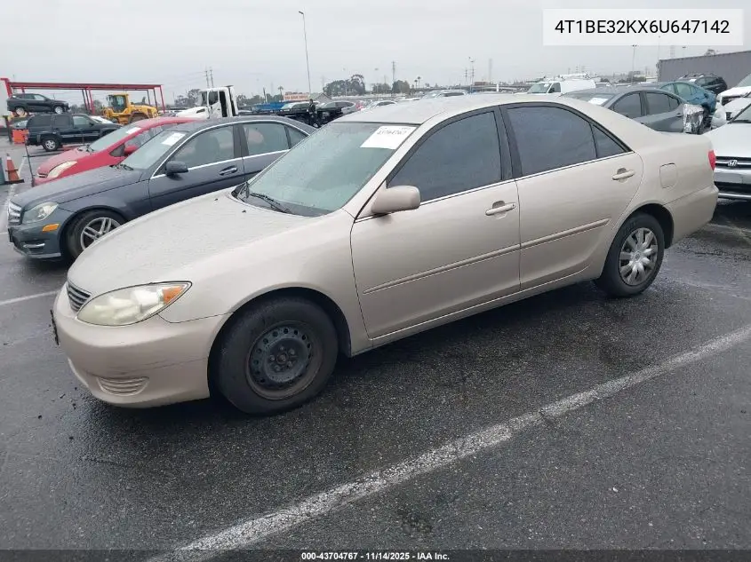4T1BE32KX6U647142 2006 Toyota Camry Le
