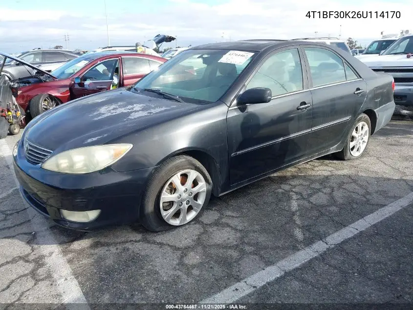 4T1BF30K26U114170 2006 Toyota Camry Xle V6