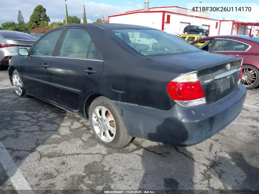 4T1BF30K26U114170 2006 Toyota Camry Xle V6