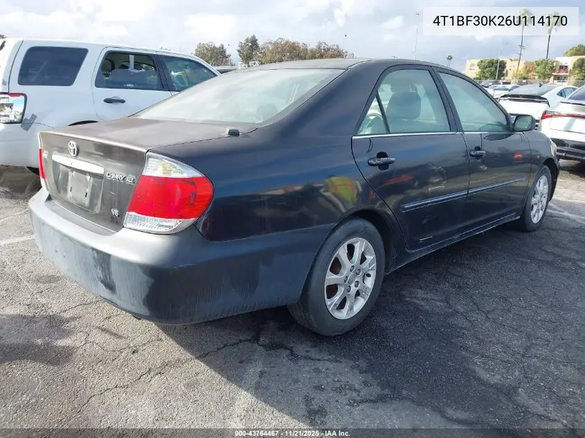 4T1BF30K26U114170 2006 Toyota Camry Xle V6