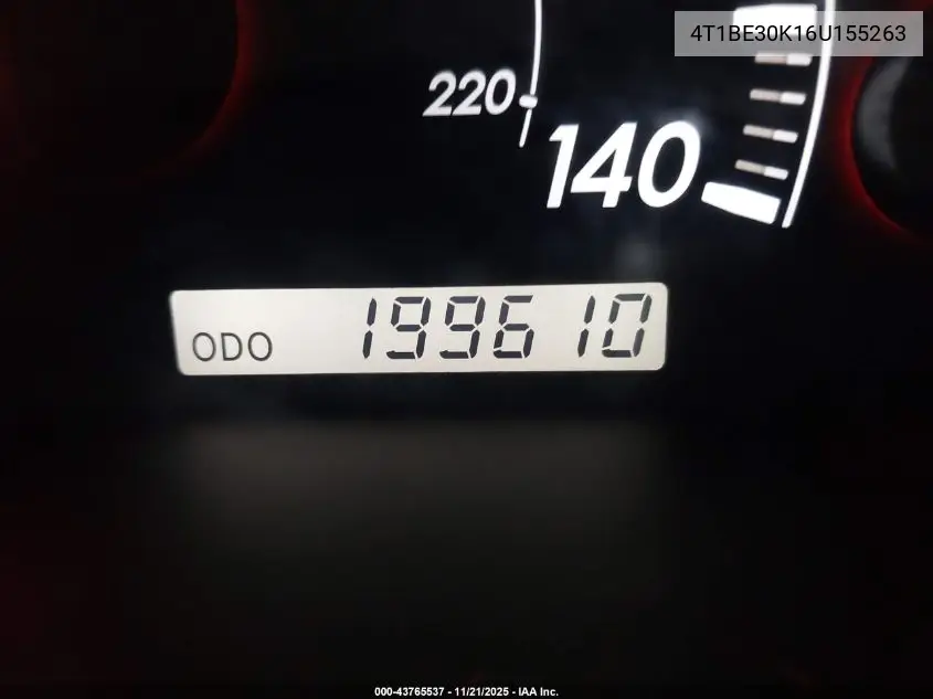 4T1BE30K16U155263 2006 Toyota Camry Le