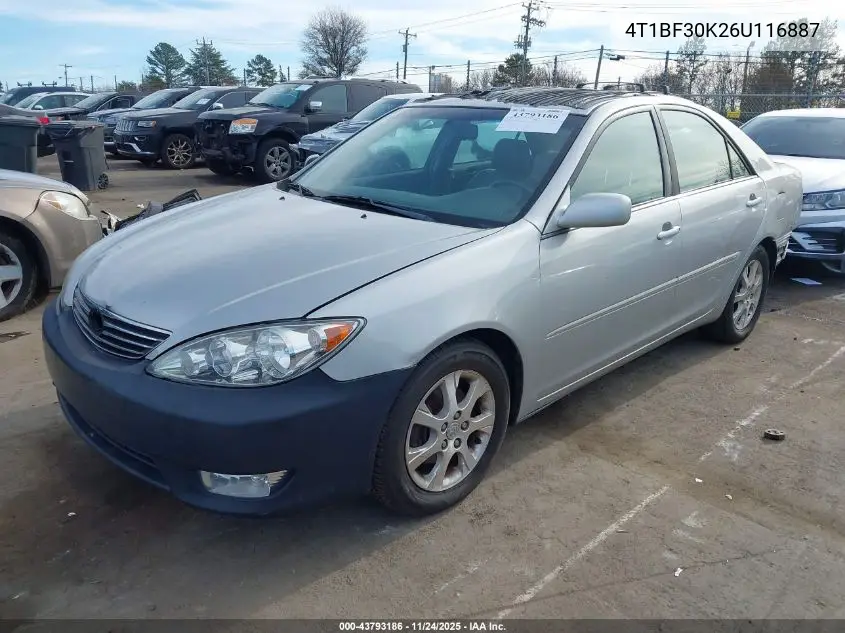4T1BF30K26U116887 2006 Toyota Camry Xle V6