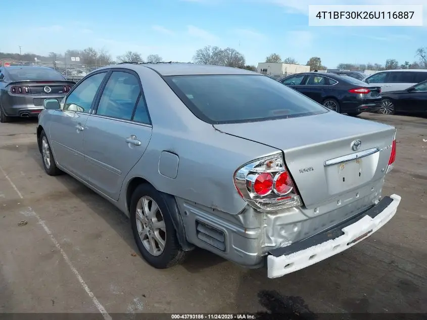 4T1BF30K26U116887 2006 Toyota Camry Xle V6