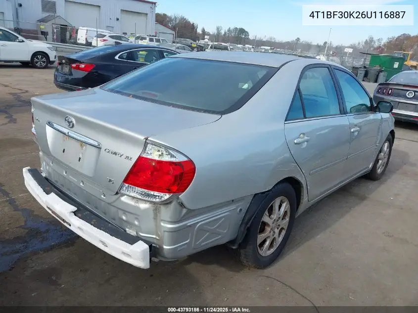 4T1BF30K26U116887 2006 Toyota Camry Xle V6