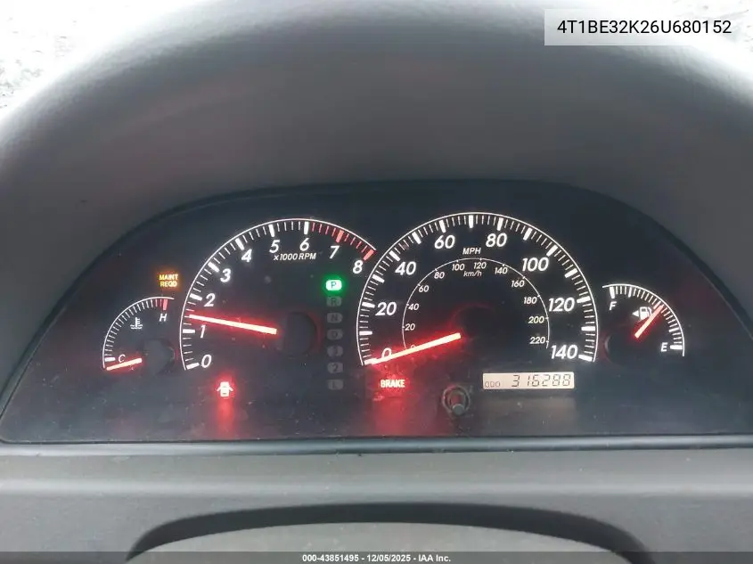 4T1BE32K26U680152 2006 Toyota Camry Std