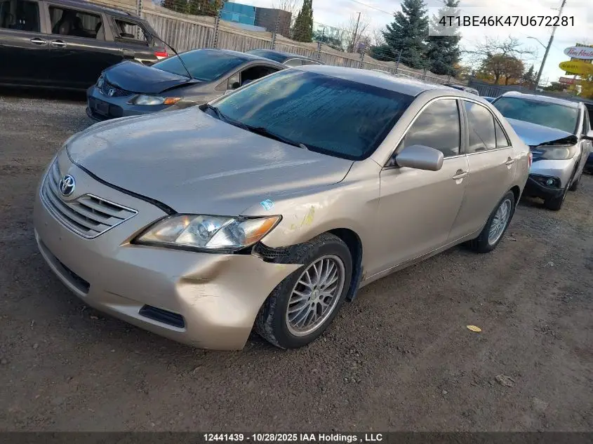 4T1BE46K47U672281 2007 Toyota Camry Le/Se