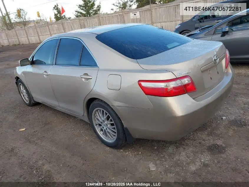 4T1BE46K47U672281 2007 Toyota Camry Le/Se
