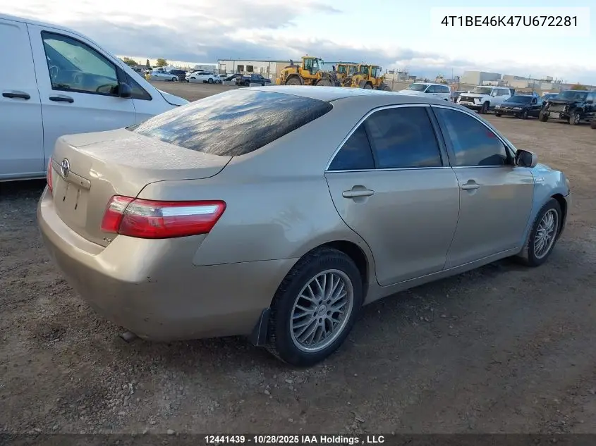 4T1BE46K47U672281 2007 Toyota Camry Le/Se