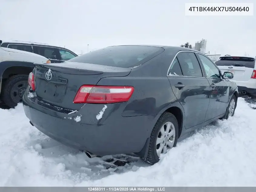 4T1BK46KX7U504640 2007 Toyota Camry Le V6/Se V6/Xle V6