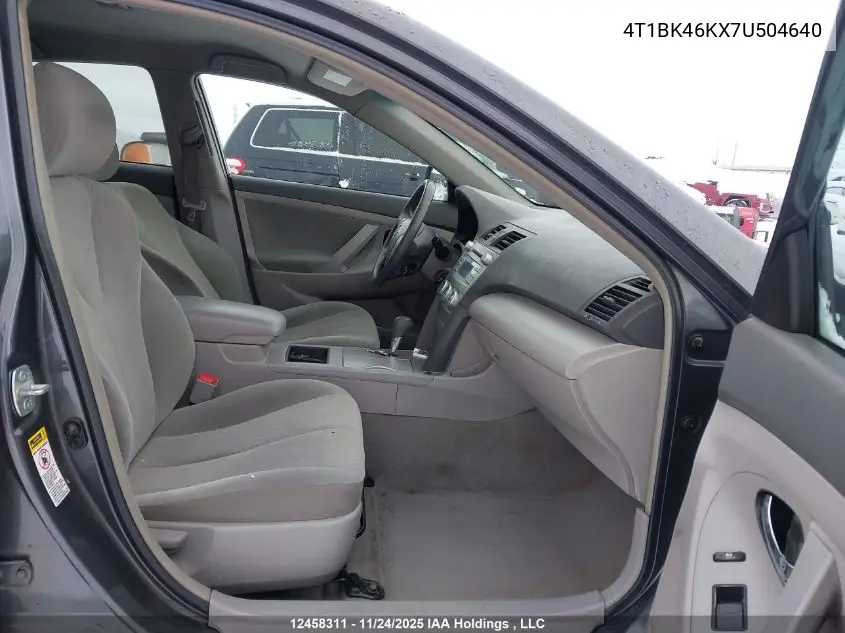 4T1BK46KX7U504640 2007 Toyota Camry Le V6/Se V6/Xle V6