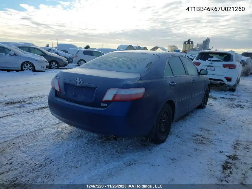 4T1BB46K67U021260 2007 Toyota Camry Hybrid