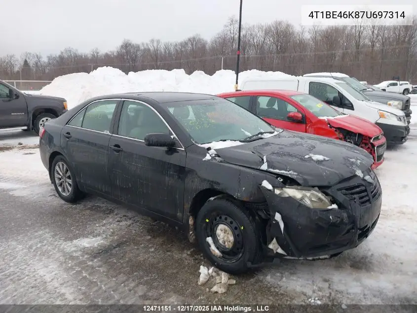 4T1BE46K87U697314 2007 Toyota Camry Le/Se