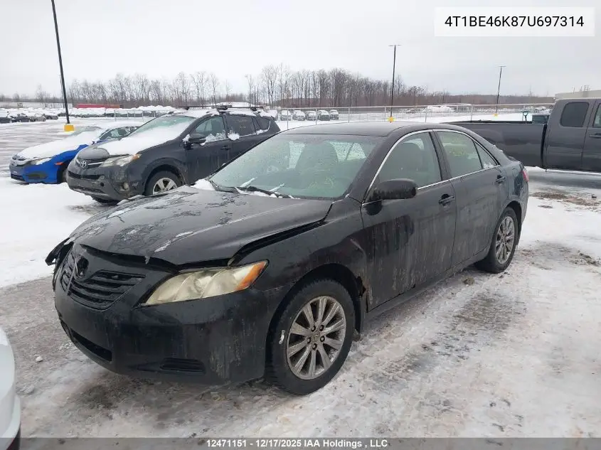 4T1BE46K87U697314 2007 Toyota Camry Le/Se
