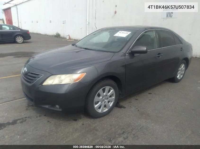 4T1BK46K57U507834 2007 Toyota Camry Xle V6