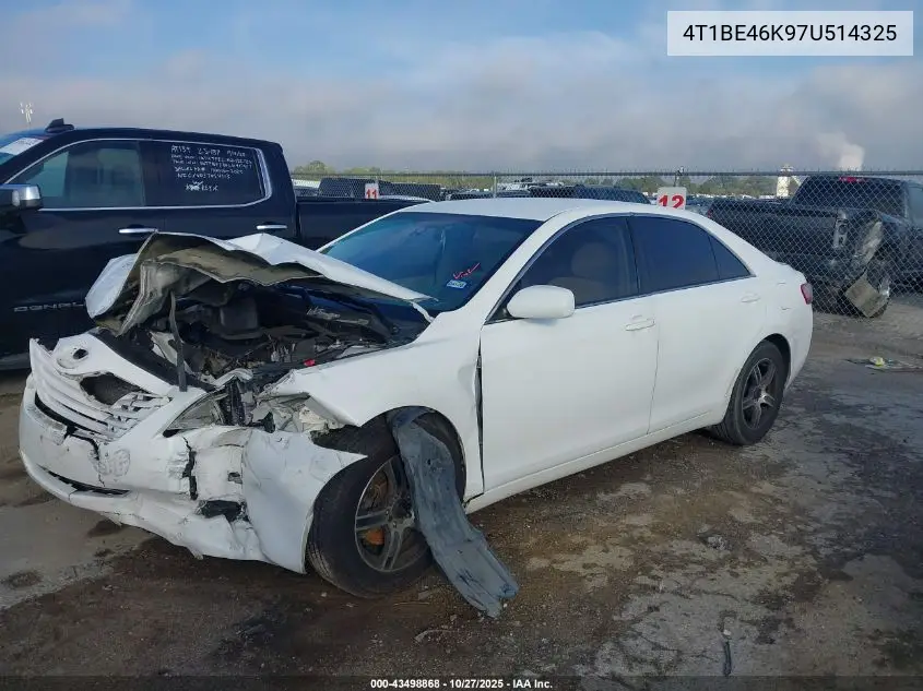 4T1BE46K97U514325 2007 Toyota Camry Le