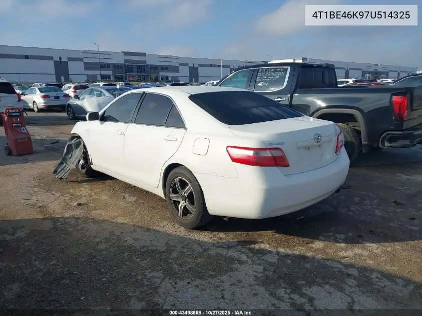 4T1BE46K97U514325 2007 Toyota Camry Le