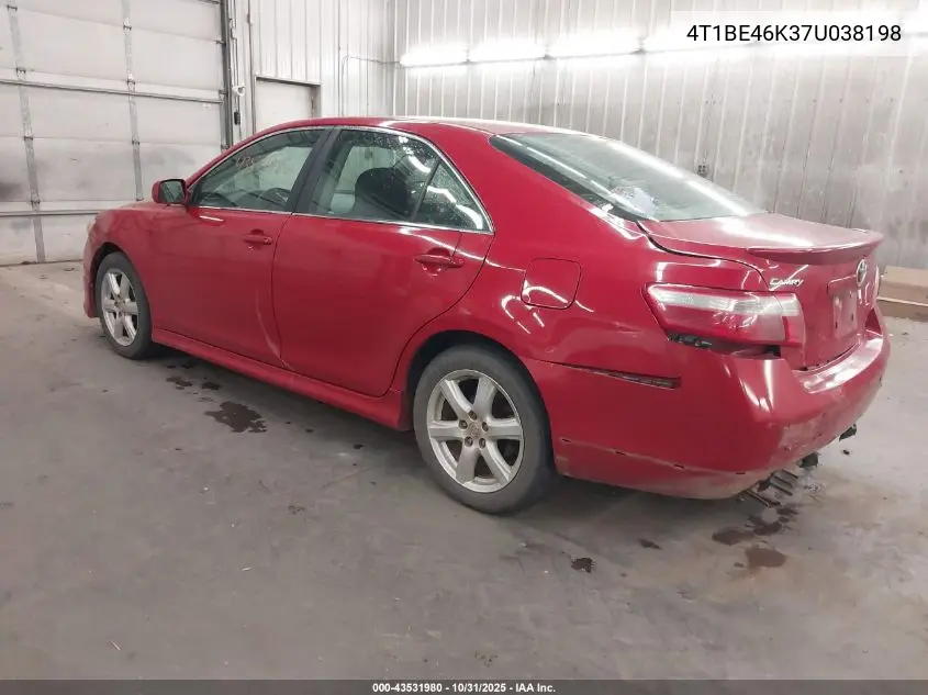 4T1BE46K37U038198 2007 Toyota Camry Se