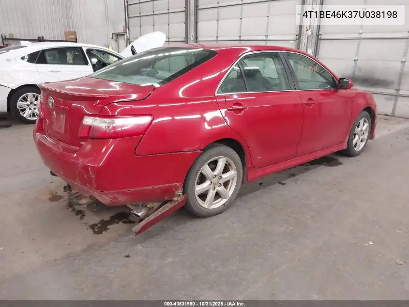4T1BE46K37U038198 2007 Toyota Camry Se
