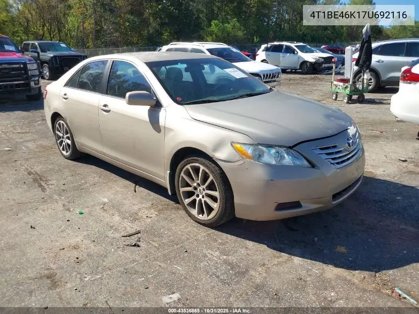 4T1BE46K17U692116 2007 Toyota Camry Le