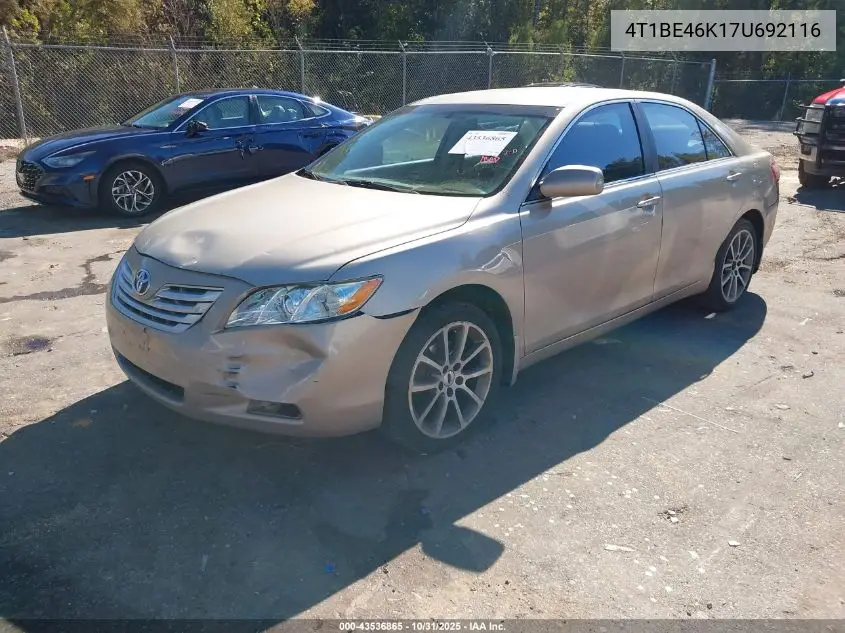 4T1BE46K17U692116 2007 Toyota Camry Le