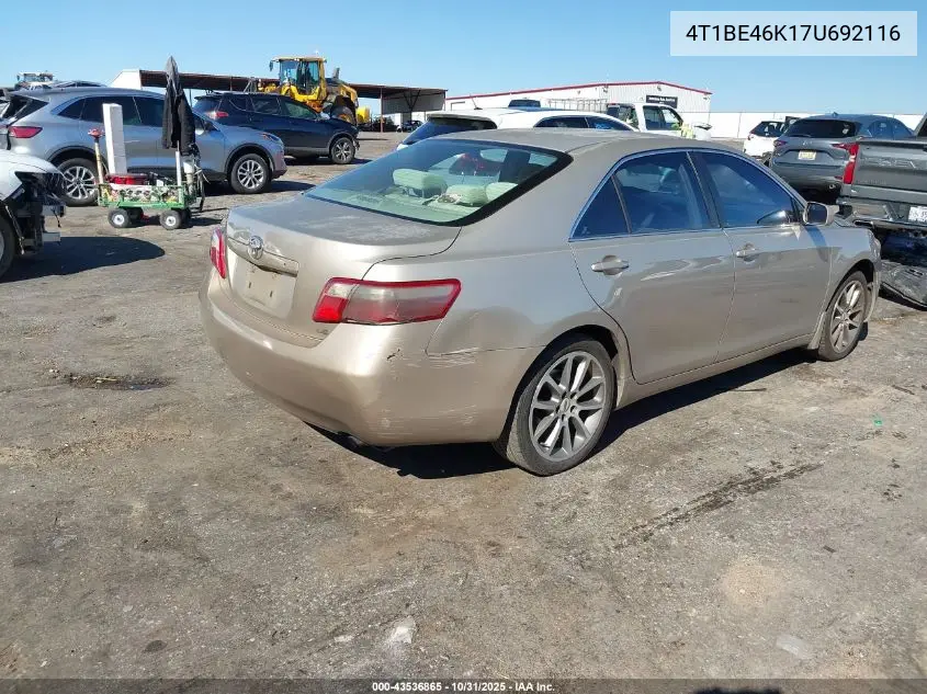 4T1BE46K17U692116 2007 Toyota Camry Le