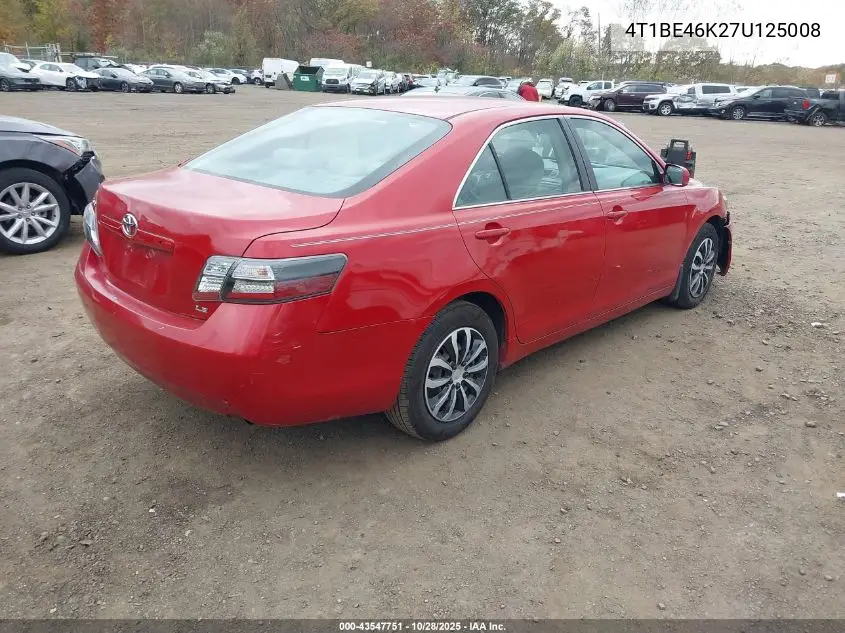 4T1BE46K27U125008 2007 Toyota Camry Le