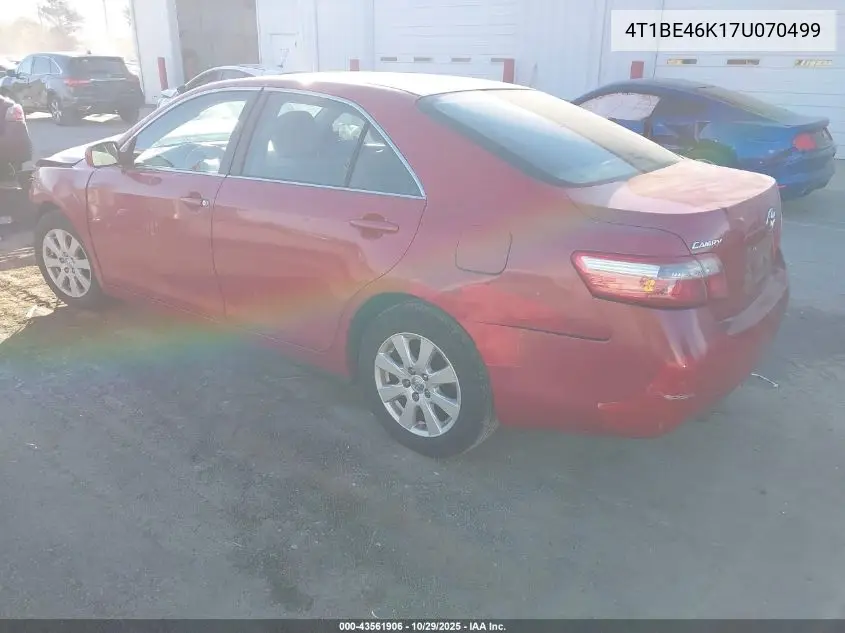 4T1BE46K17U070499 2007 Toyota Camry Xle