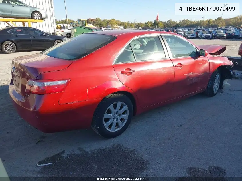 4T1BE46K17U070499 2007 Toyota Camry Xle