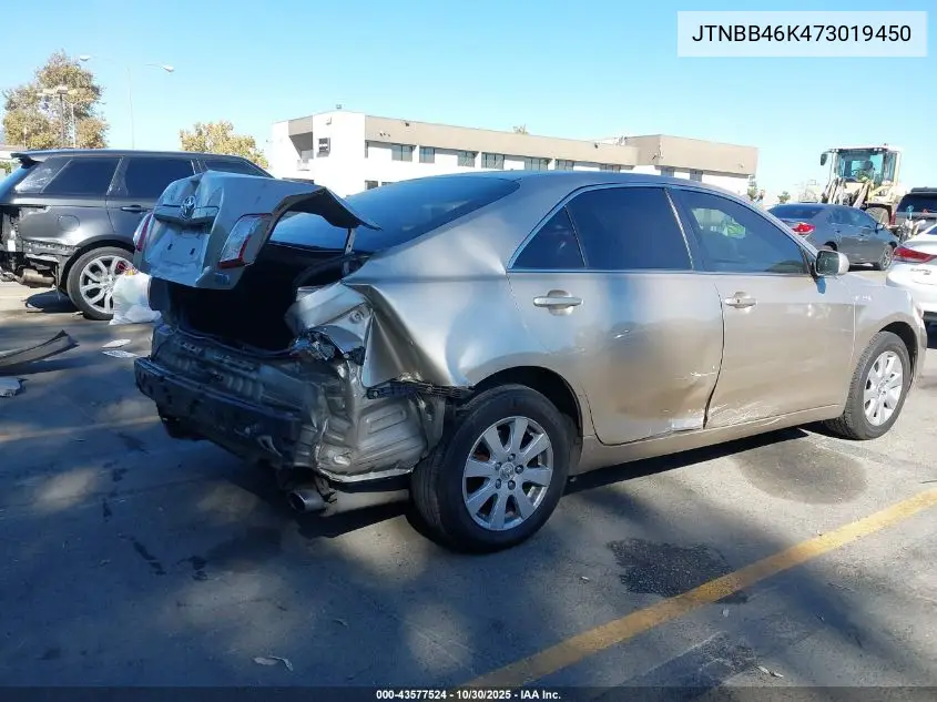 JTNBB46K473019450 2007 Toyota Camry Hybrid