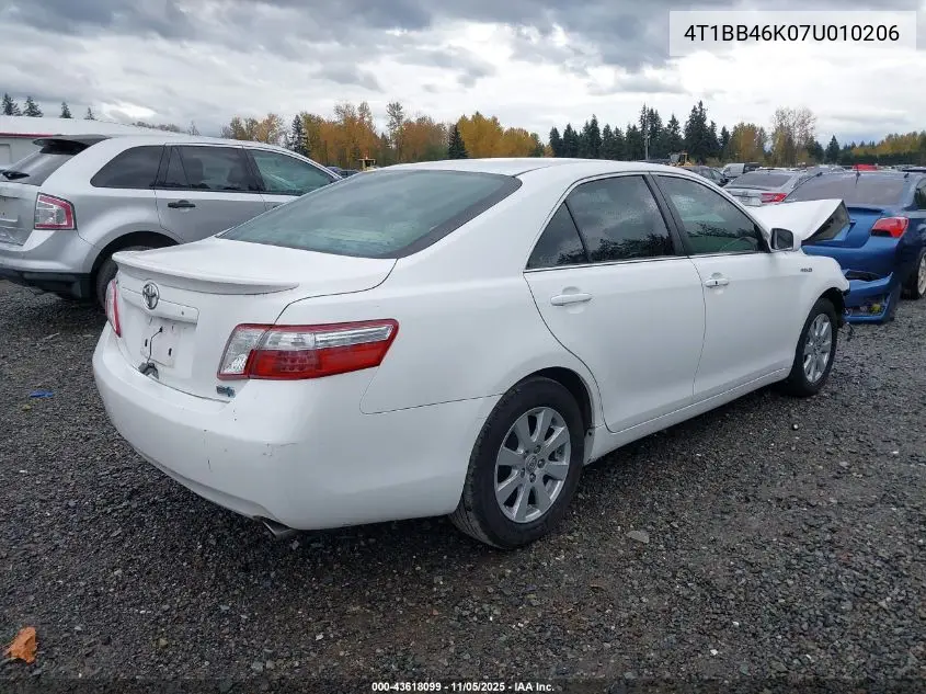 4T1BB46K07U010206 2007 Toyota Camry Hybrid