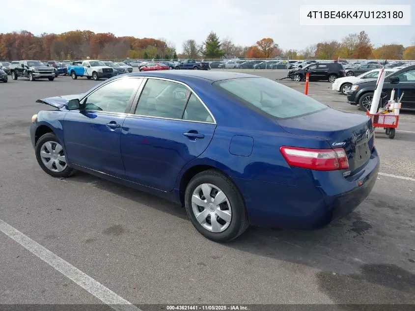 4T1BE46K47U123180 2007 Toyota Camry Le