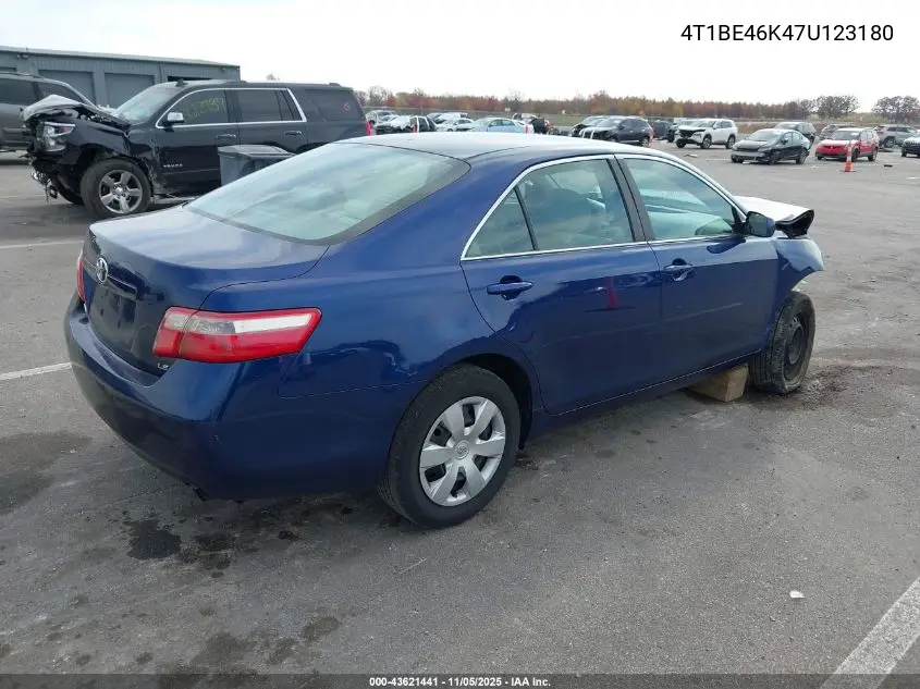 4T1BE46K47U123180 2007 Toyota Camry Le