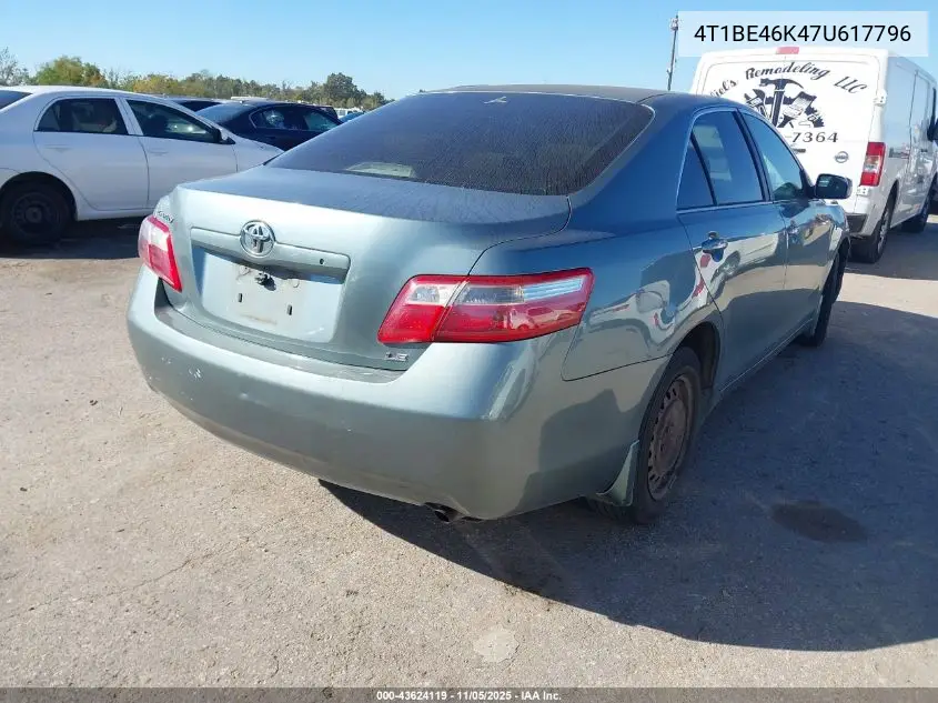 4T1BE46K47U617796 2007 Toyota Camry Le