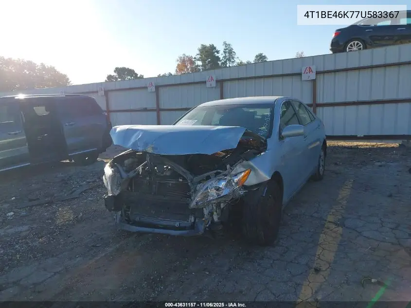 4T1BE46K77U583367 2007 Toyota Camry Le