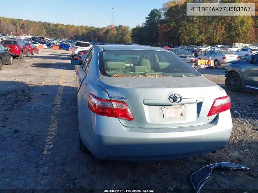 4T1BE46K77U583367 2007 Toyota Camry Le