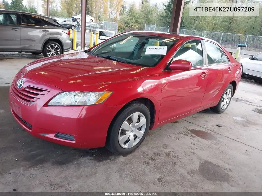 4T1BE46K27U097209 2007 Toyota Camry Le