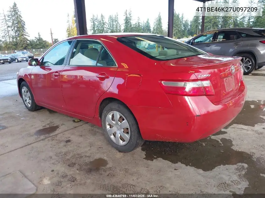 4T1BE46K27U097209 2007 Toyota Camry Le