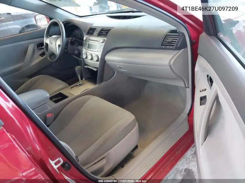 4T1BE46K27U097209 2007 Toyota Camry Le