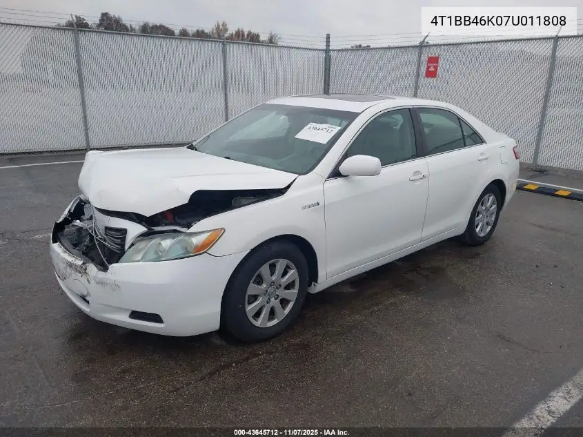 4T1BB46K07U011808 2007 Toyota Camry Hybrid