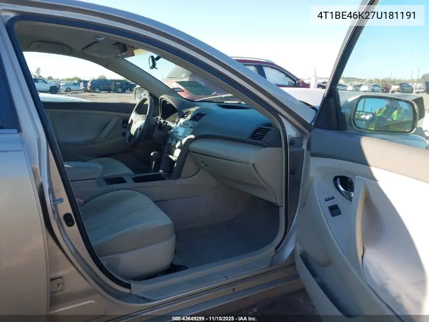 4T1BE46K27U181191 2007 Toyota Camry Le