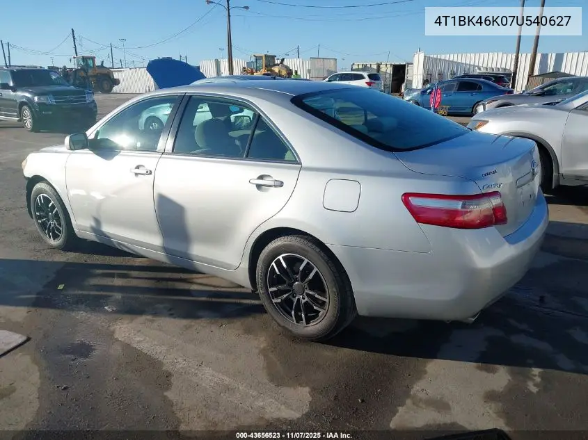 4T1BK46K07U540627 2007 Toyota Camry Le V6