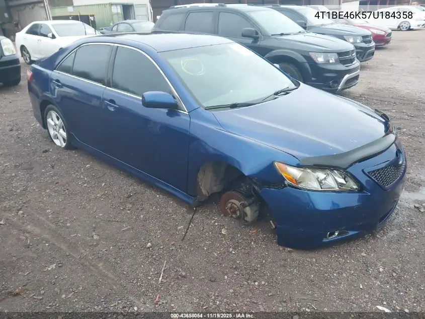 4T1BE46K57U184358 2007 Toyota Camry Se