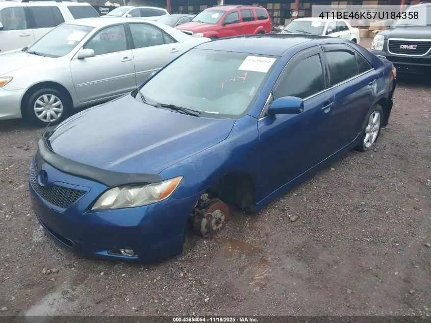 4T1BE46K57U184358 2007 Toyota Camry Se