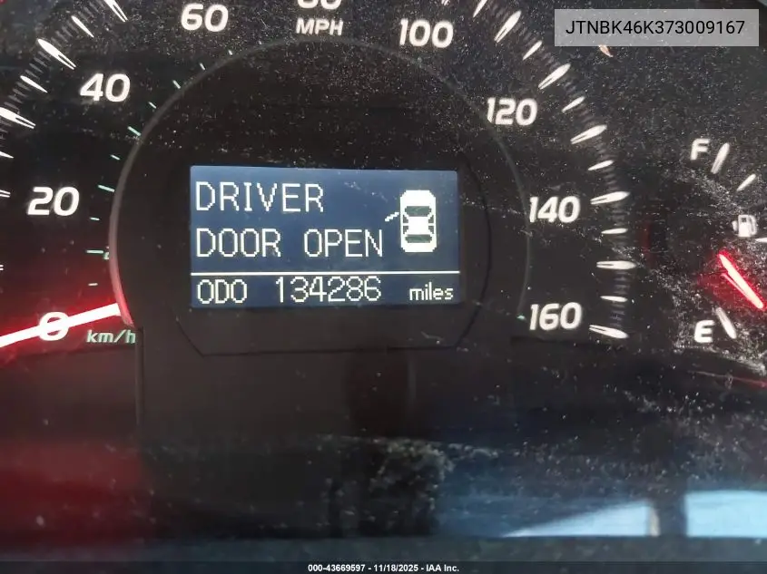 JTNBK46K373009167 2007 Toyota Camry Xle V6