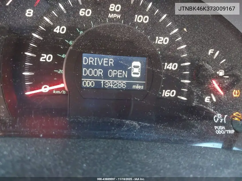 JTNBK46K373009167 2007 Toyota Camry Xle V6