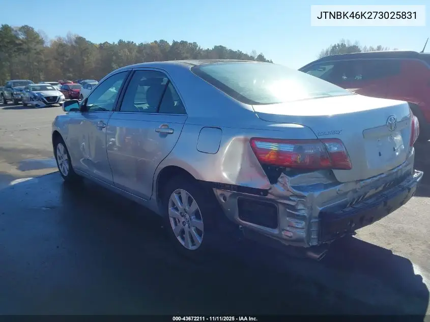 JTNBK46K273025831 2007 Toyota Camry Xle V6