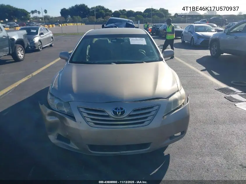 4T1BE46K17U570937 2007 Toyota Camry Le